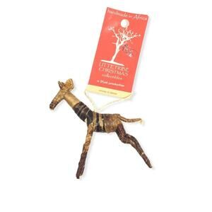 Little Tribes Christmas Collectibles Handmade Banana Leaf Giraffe Tree Ornament